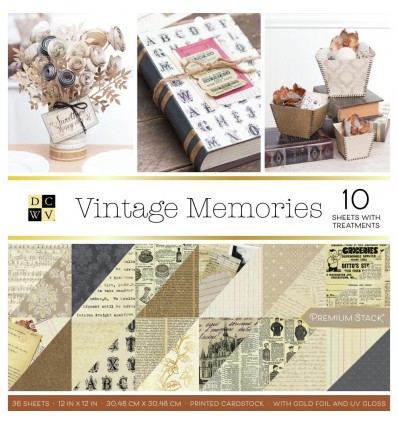 Scrapbooking Papier Vintage Memories, 12"x12" - DCWV
