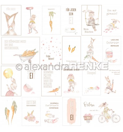 Scrapbooking Papier Kärtchenbogen Osterzeit - Alexandra Renke