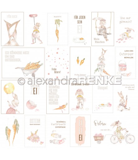 Scrapbooking Papier Kärtchenbogen Osterzeit - Alexandra Renke