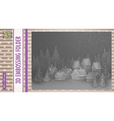 3D Prägeschablone Snowy Village - Nellie's Choice