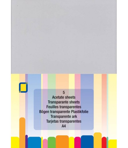 Transparente Plastikfolie (Acetat), A4, 5 Stk. - FK