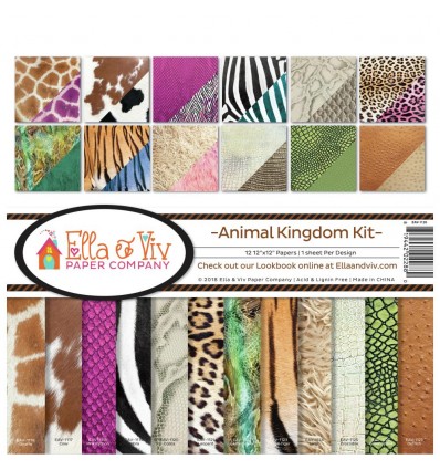 Scrapbooking Papier Animal Kingdom, 12" - Ella & Viv