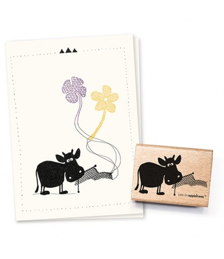 Stempel Kuh Erika strickt - cats on appletrees