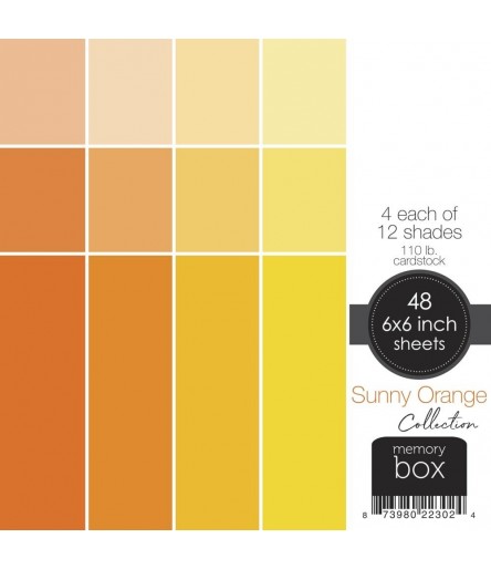 Scrapbooking Papier Sunny Orange, 6"x6" - Memory Box