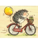 Holzstempel Igel auf Fahrrad - Penny Black