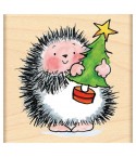 Holzstempel Igel mit Christbaum - Penny Black