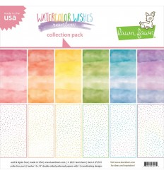 Scrapbooking Papier Watercolor Wisches Rainbow, 12&quot; - lawn fawn