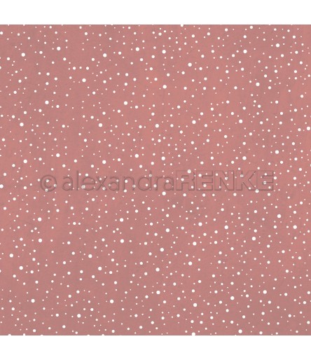 Scrapbooking Papier Schneegestöber Porzellanrosa - Alexandra Renke