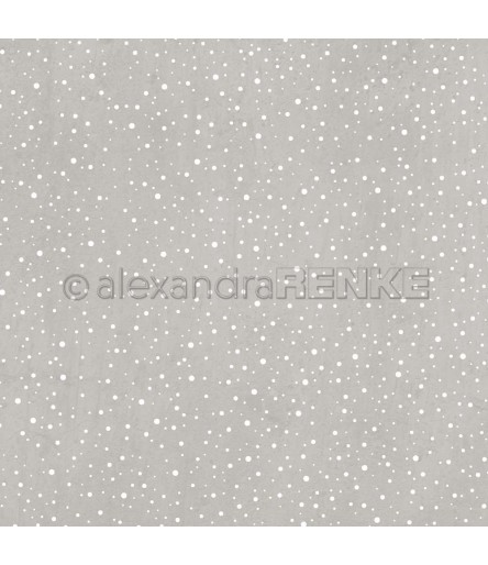 Scrapbooking Papier Schneegestöber Steingrau - Alexandra Renke