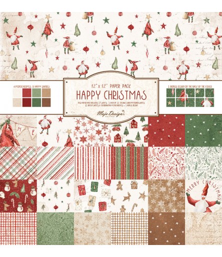 Maja Design Scrapbook Papier Happy Christmas 12"x12" Paper Pack