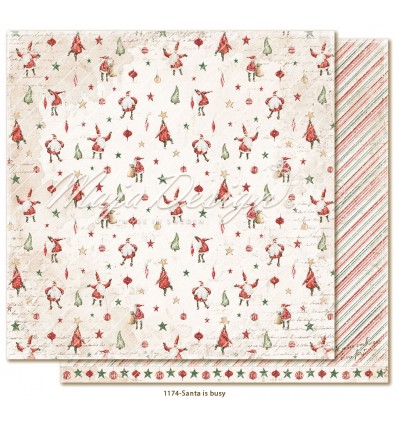 Scrapbooking Papier Happy Christmas, Santa is busy - Maja Design