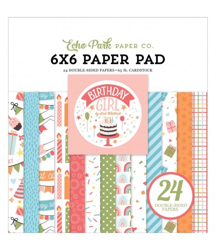 Scrapbooking Papier Birthday Girl, 6"x6" - Echo Park