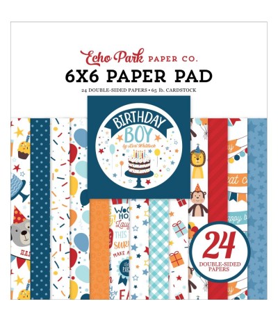 Scrapbooking Papier Birthday Boy, 6"x6" - Echo Park