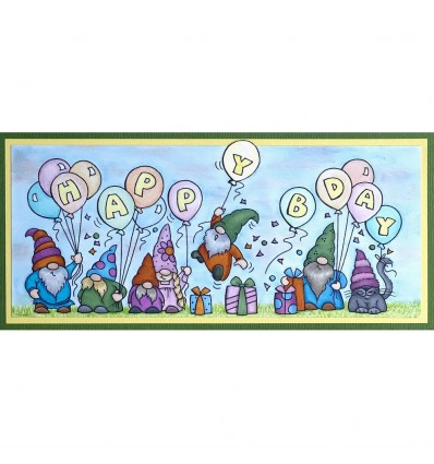 Cling Stempel Slim Gnome Birthday - Stampendous