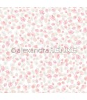 Scrapbooking Papier Aquarellblumen Rosé gestreut klein - Alexandra Renke