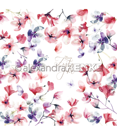 Scrapbooking Papier X-Mas floral Wicken - Alexandra Renke