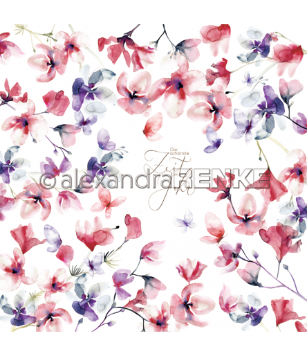 Scrapbooking Papier X-Mas floral Wicken - Alexandra Renke