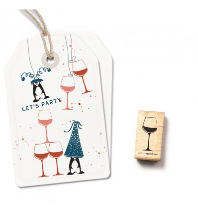 Stempel Weinglas - cats on appletrees