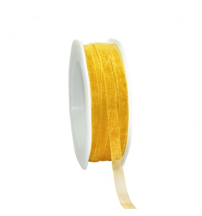 Organzaband Yellow, 50m x 7mm - Vivant