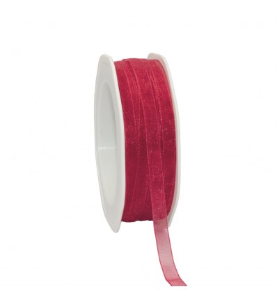 Organzaband Wine Red, 50m x 7mm - Vivant