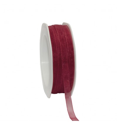 Organzaband Bordeaux, 50m x 7mm - Vivant
