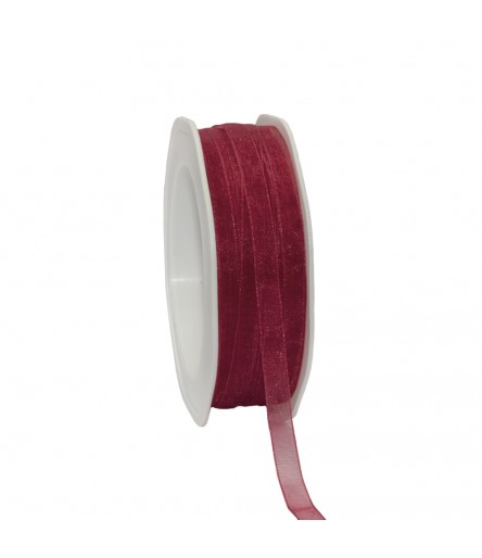 Organzaband Bordeaux, 50m x 7mm - Vivant