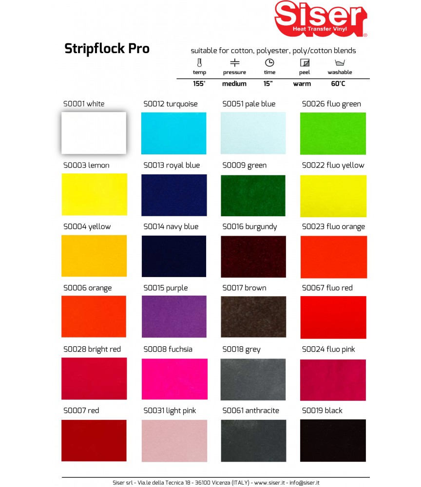 Siser Stripflock® Pro transfert textile thermocollant flock