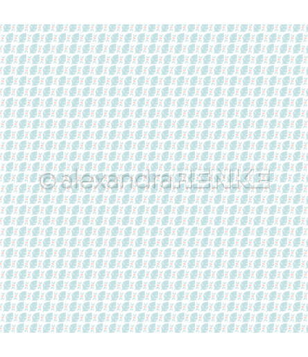 Scrapbooking Papier Summer pattern türkise Blätter - Alexandra Renke