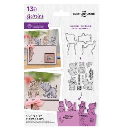 Stanzschablonen und Stempel Set "An Elephant-Astic Day" - Crafters Companion