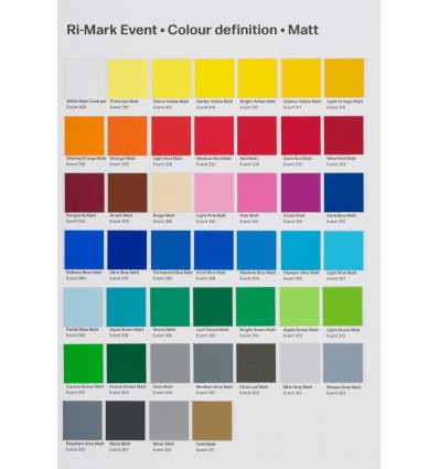 Farbkarte Vinylfolie Event, Matt - Ritrama