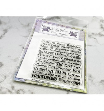 Silikonstempel Coffee Word Collage - Fairy Hugs