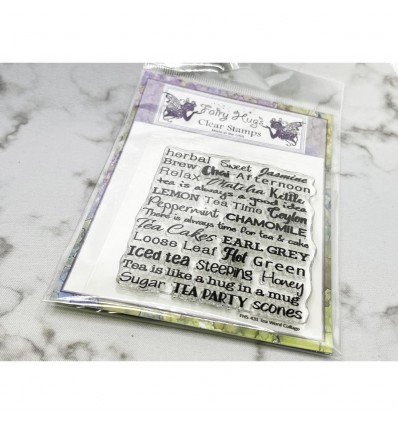Silikonstempel Tea Word Collage - Fairy Hugs