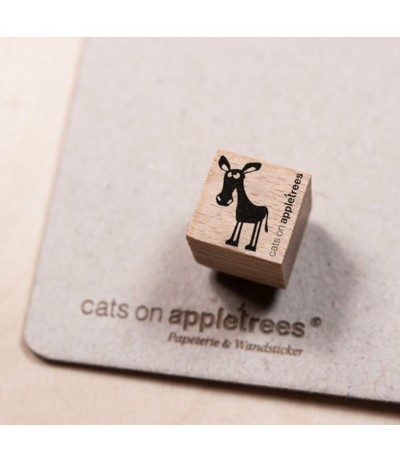 Ministempel Esel Balthasar - cats on appletrees