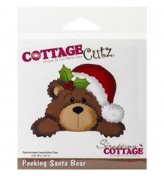 Stanzschablone Peeking Santa Bear - Cottage Cutz