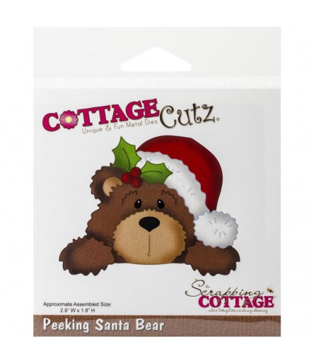 Stanzschablone Peeking Santa Bear - Cottage Cutz