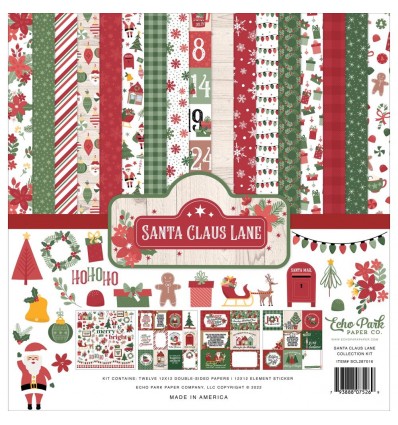 Scrapbooking Papier Santa Claus Lane, 12" x 12" - Echo Park
