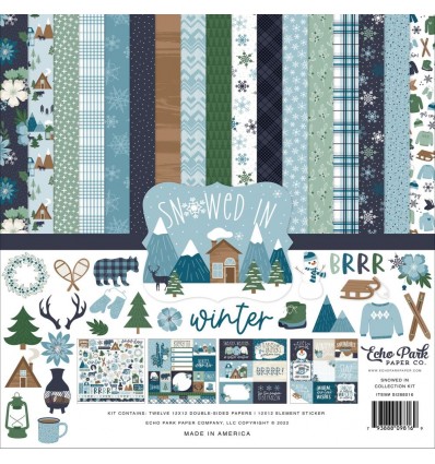 Scrapbooking Papier Snowed in Winter, 12" x 12" - Echo Park