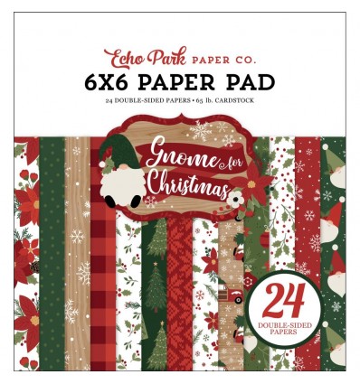 Scrapbooking Paper Gnome For Christmas, 6" x 6" - Echo Park