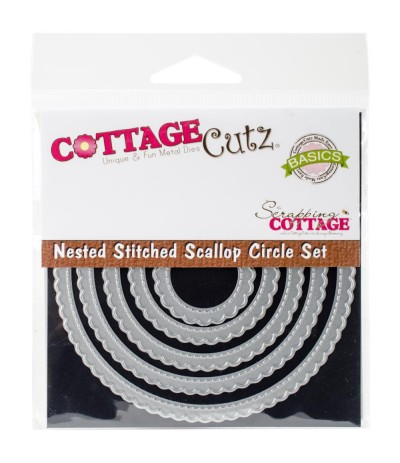 Stanzschablonen Stitched Scallop Circle Set - Cottage Cutz