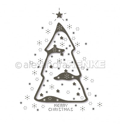 Stanzschablone Tanne mit Rahmen - Alexandra Renke