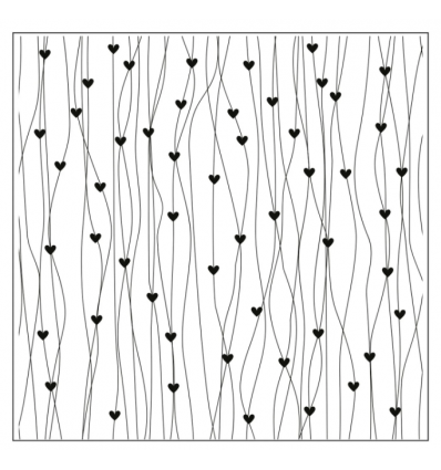 Embossing folder lines with hearts - MS