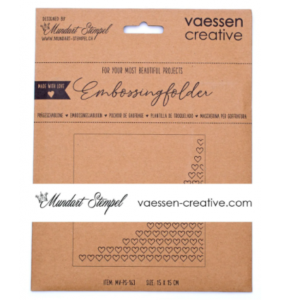 Embossing folder lines with hearts - MS