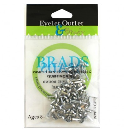 Brads Round Silver 4mm - Eyelet Outlet