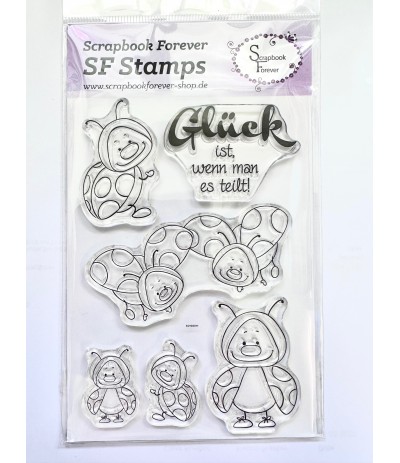 Clear Stamps Set de timbre et de découpe coccinelle - Scrapbook Forever