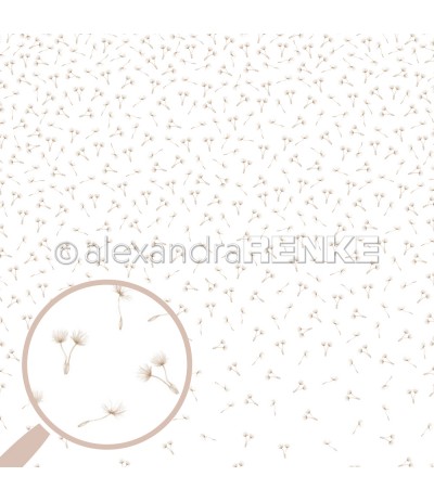 Scrapbooking Papier Pusteblumensamen gold - Alexandra Renke
