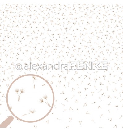 Scrapbooking Designpapier Pusteblumensamen grau - Alexandra Renke