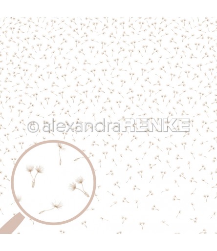 Scrapbooking Designpapier Pusteblumensamen grau - Alexandra Renke