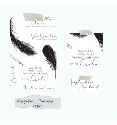 Clear Stamp Trauer Set "Federn" - Creative Depot