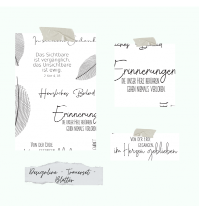 Clear Stamp Trauer Set "Federn" - Creative Depot