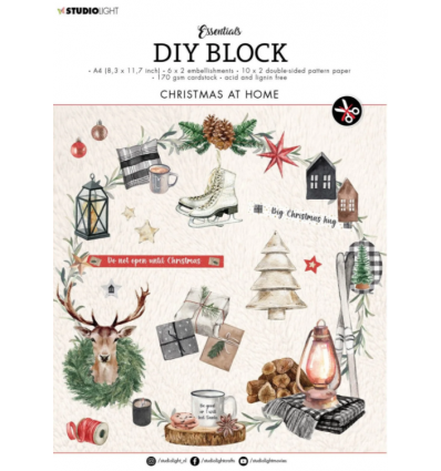 Scrapbooking Papier Snowy Christmas A4 - Studio Light
